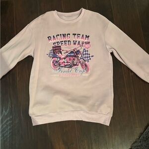 SHEIN Pink Racing Team Sweater
